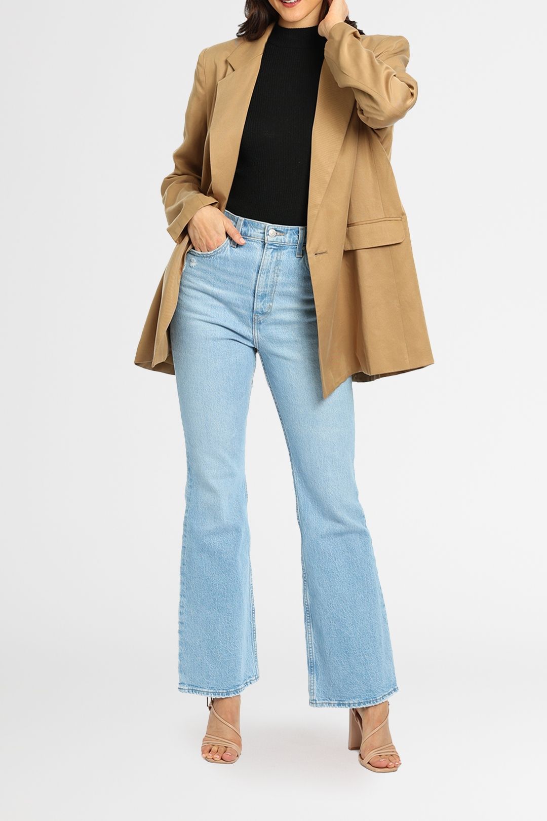 Hire Tau Blazer in Tan St Agni GlamCorner