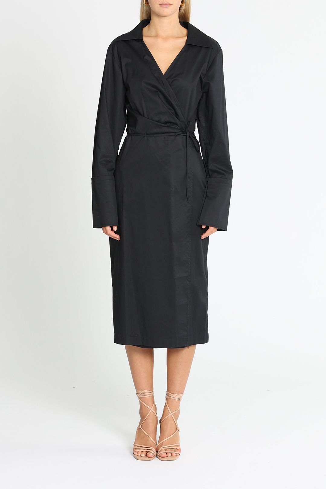 Hire Wrap Dress in Black | ST AGNI | GlamCorner