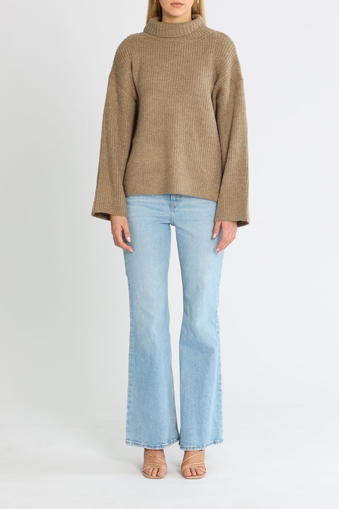Staple The Label Esme Roll Neck Jumper brown
