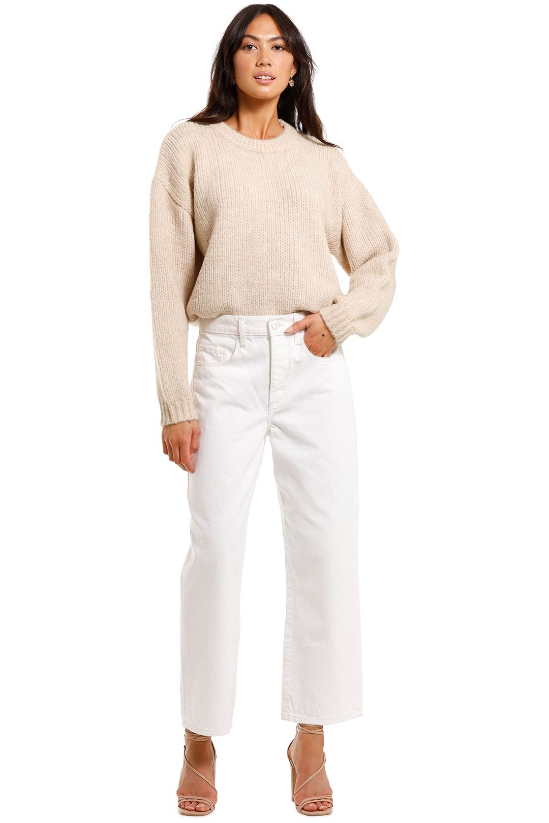 Staple The Label Sparrow Jumper Beige crew