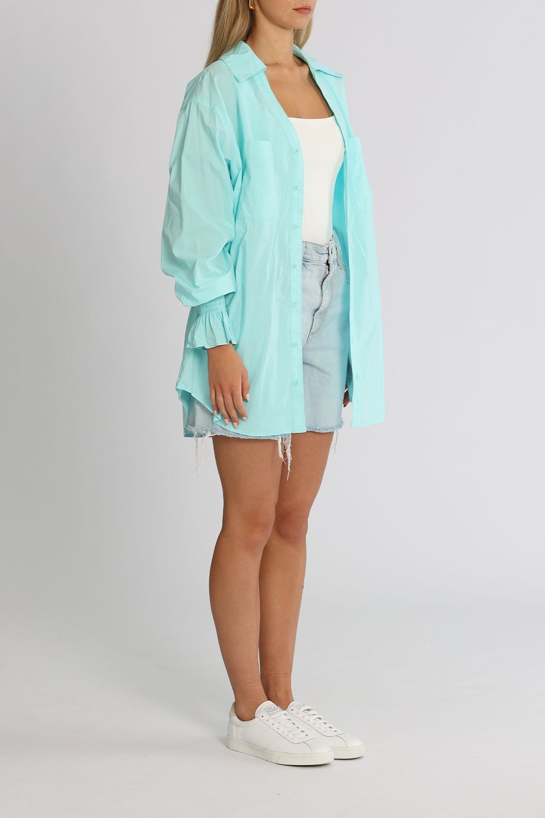 Steele Khalo Shirt Turquoise Long Sleeves