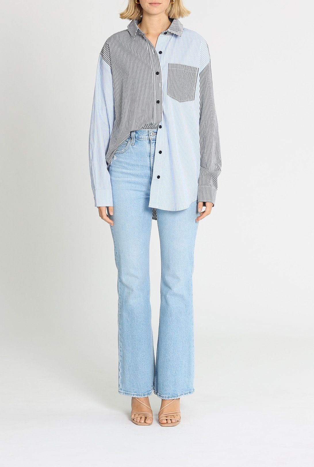 スティーブマッデン Steve Madden Poppy Top レディース シャツ トップス Blue Hire Poppy Oversize Shirt | Steve Madden | GlamCorner