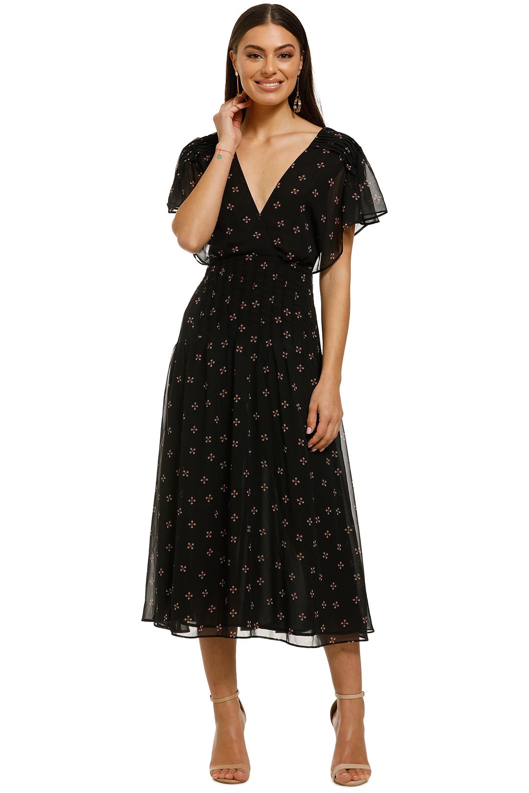 Cambridge Midi Dress in Stamp Geo by Stevie May for Rent