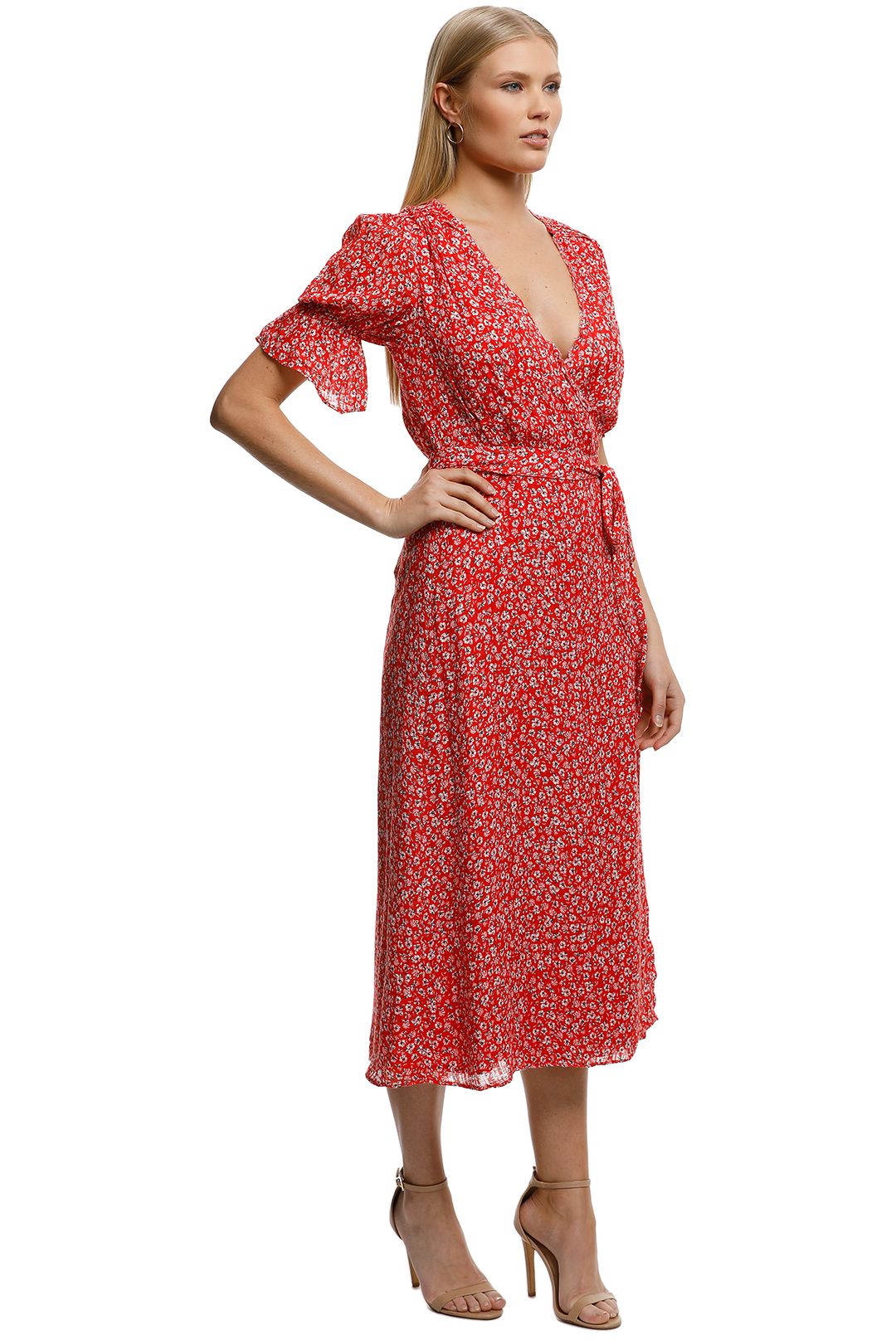Stevie-May-Claret-Midi-Dress-Red-Micro-Floral-Front