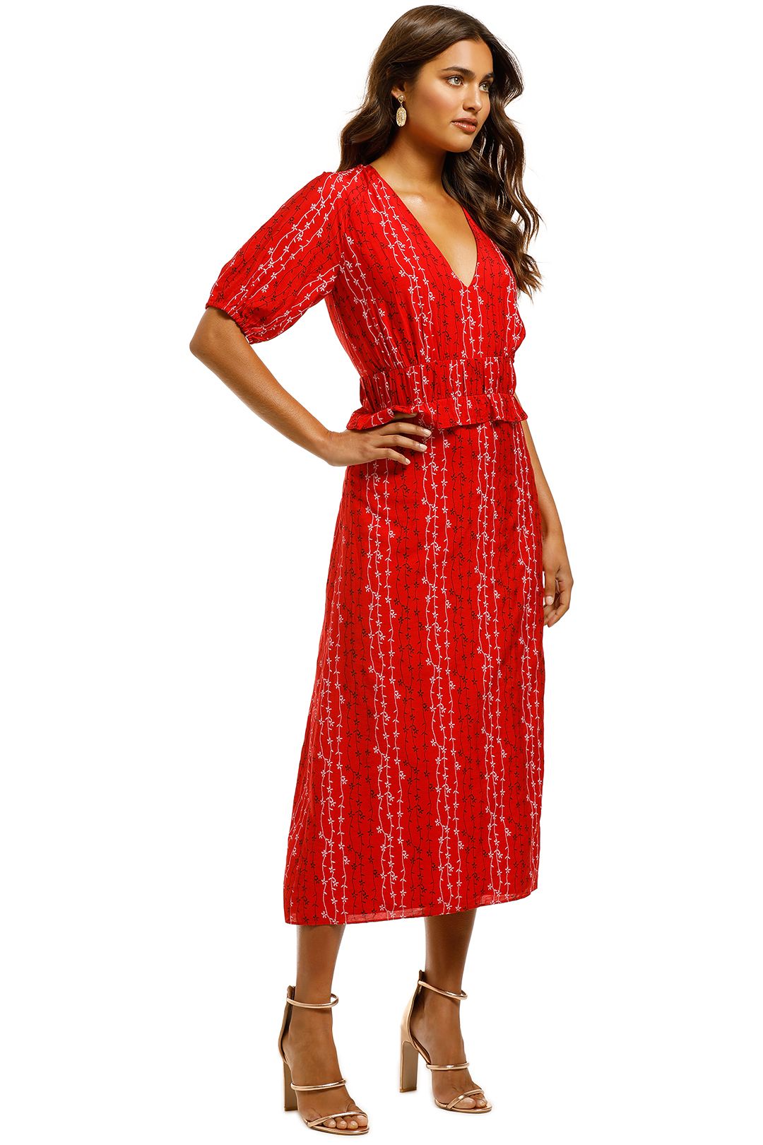 square neck long sleeve midi dress in ivory Rowan Square Neck Maxi Dress in Cream X-Large