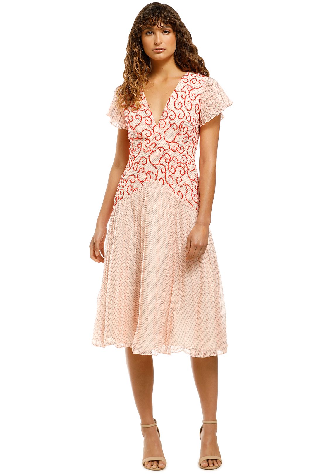 Stevie-May-Reign-Midi-Dress-Red-White-Front