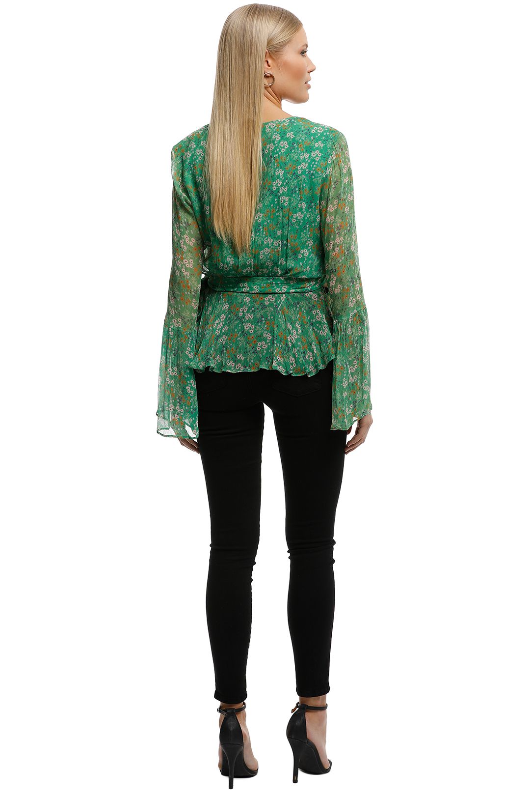 Stevie May - Jade Valentine LS Top - Floral Green - Back