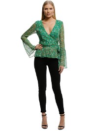 Stevie May - Jade Valentine LS Top - Floral Green - Front