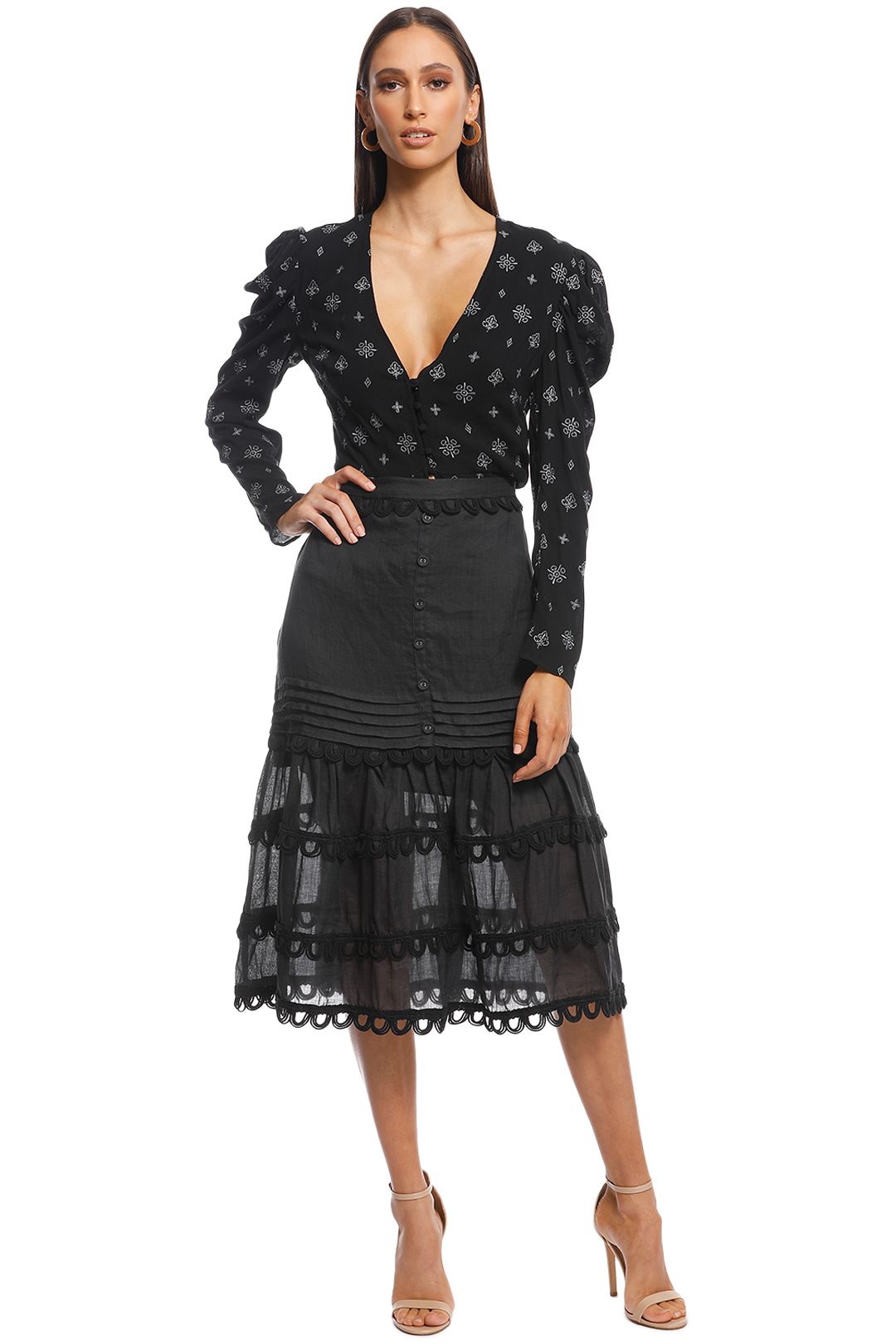 Stevie May - Margot Maxi Skirt - Black - Front