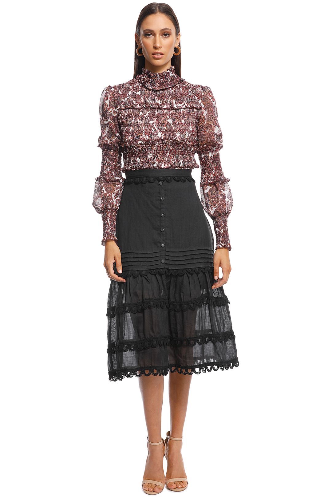 Stevie May - Persian Chic LS Top - Brown - Front