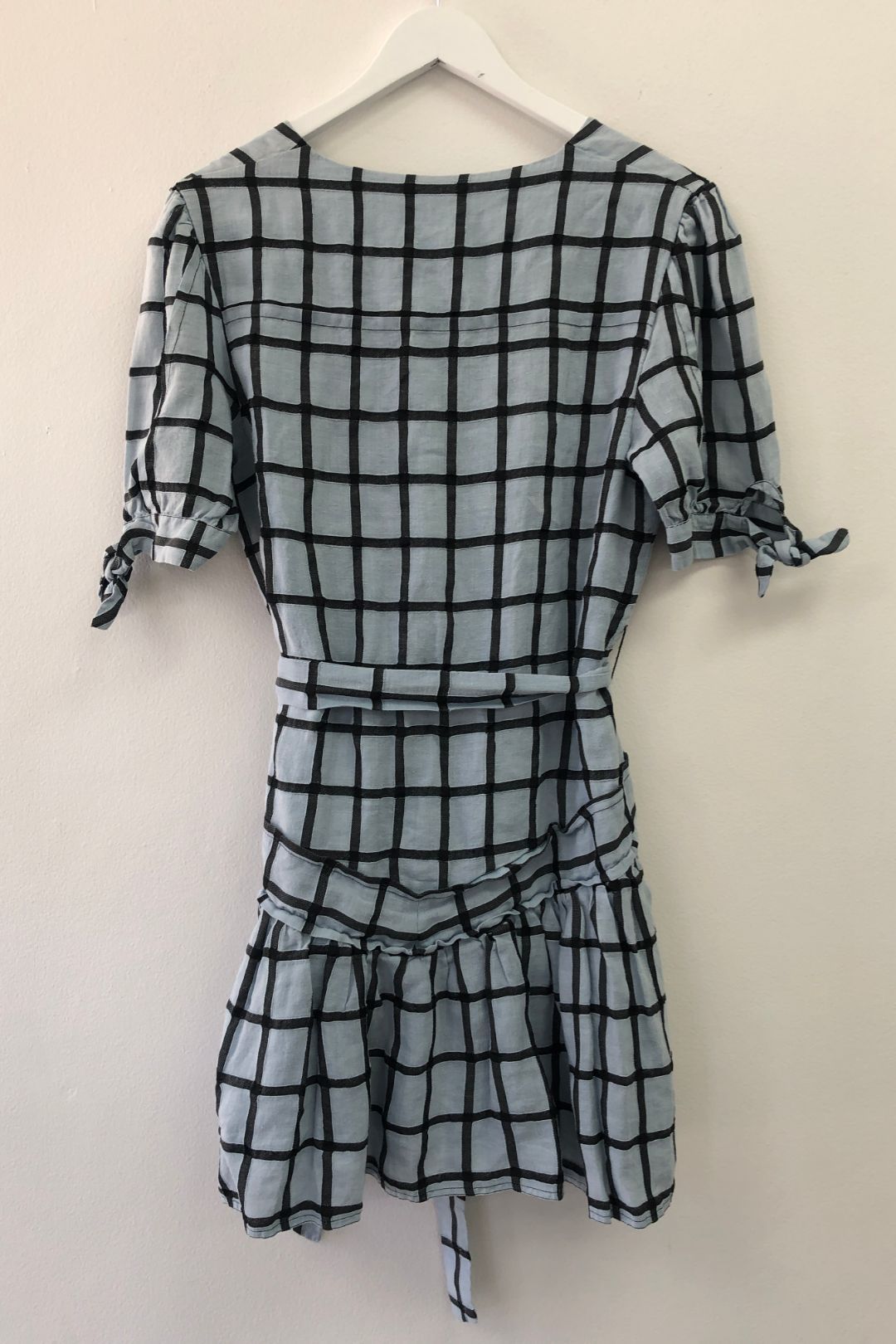 Stevie May Manners Aqua Large Check Mini Dress