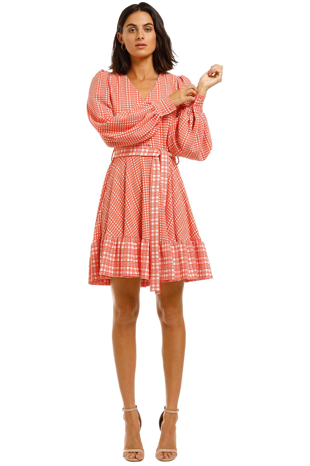 Stine-Goya-Farrow-Dress-Plaid-Red-Front