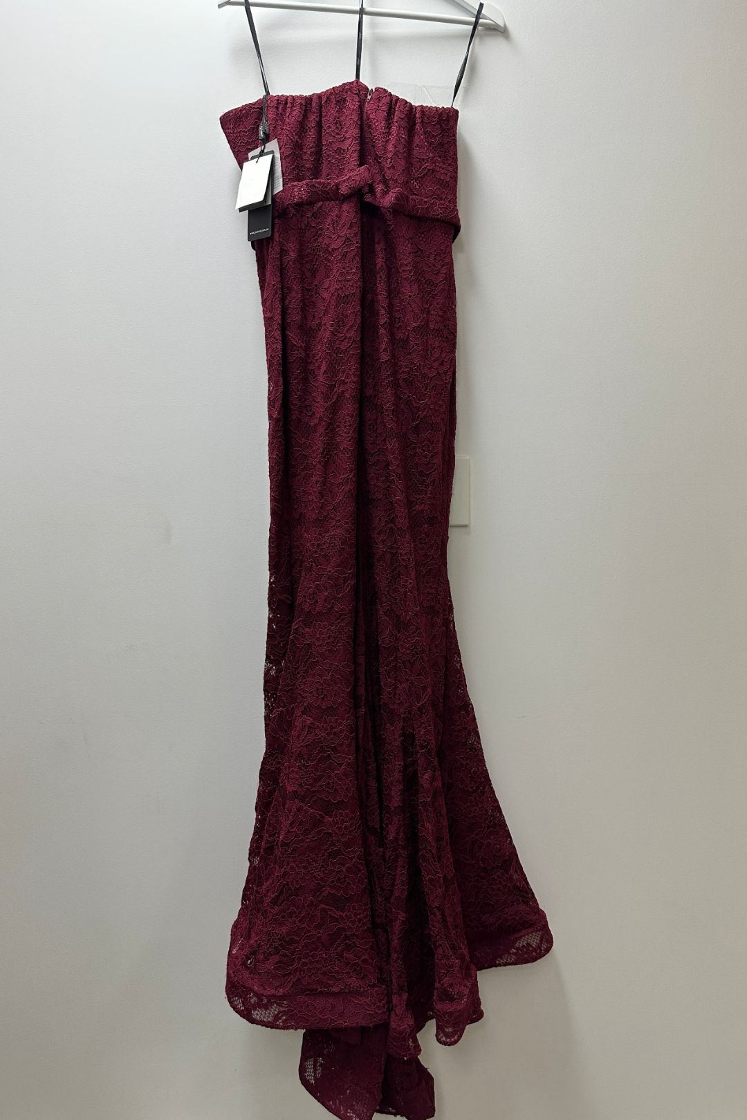 chinese dress ladies Burgundy Lace Sweetheart Neck Short Prom Homecoming Dresses, Strapless   Lwt Dress