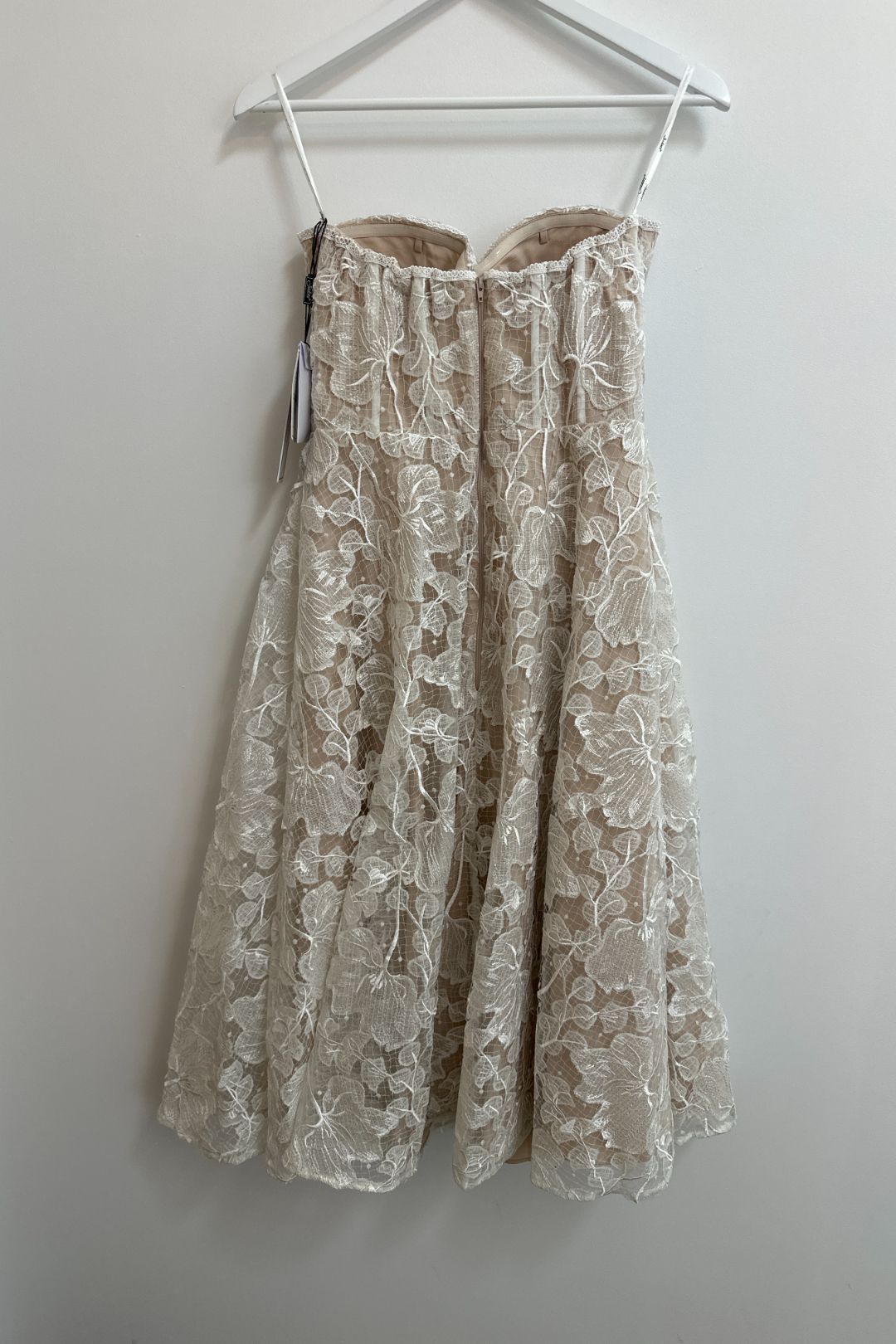 Jadore Strapless Lace Vera Dress in Ivory and Nude