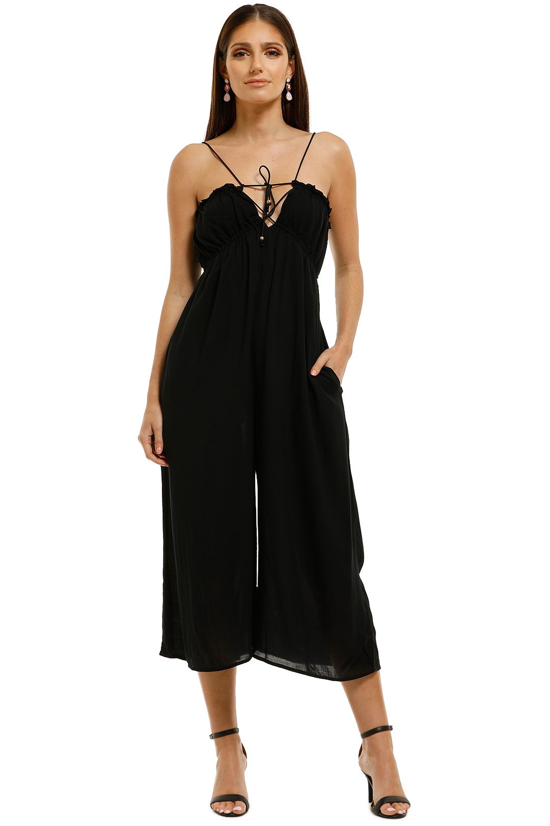Suboo-Fine-Lines-Roule-Tie-Back-Jumpsuit-Black-Front