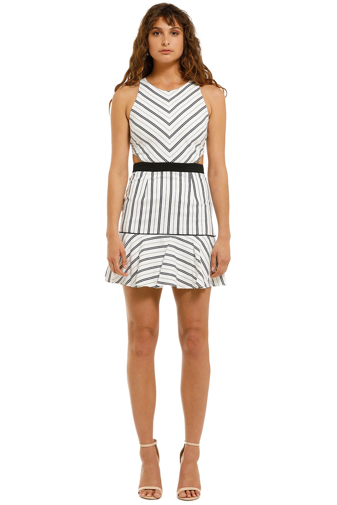 Suboo-Straighty-180-Tie-Back-Mini-Dress-White-Stripes-Front