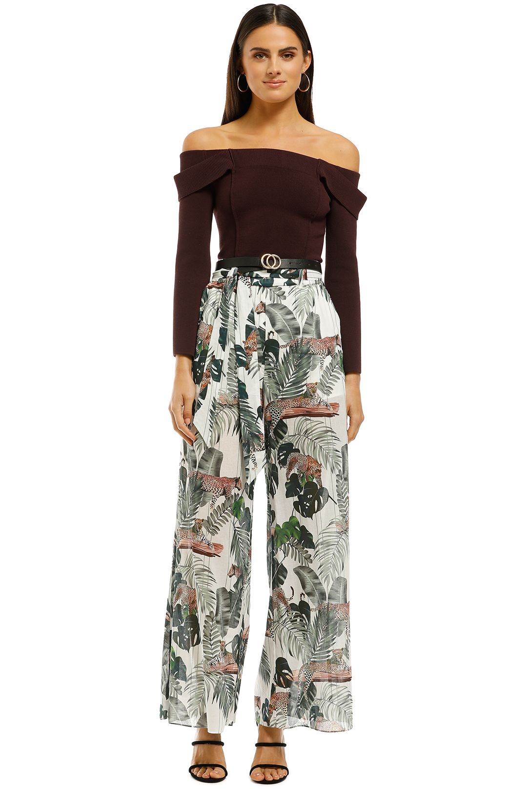 Suboo - Xenia Wide Leg Pant - Tropical Print - Front