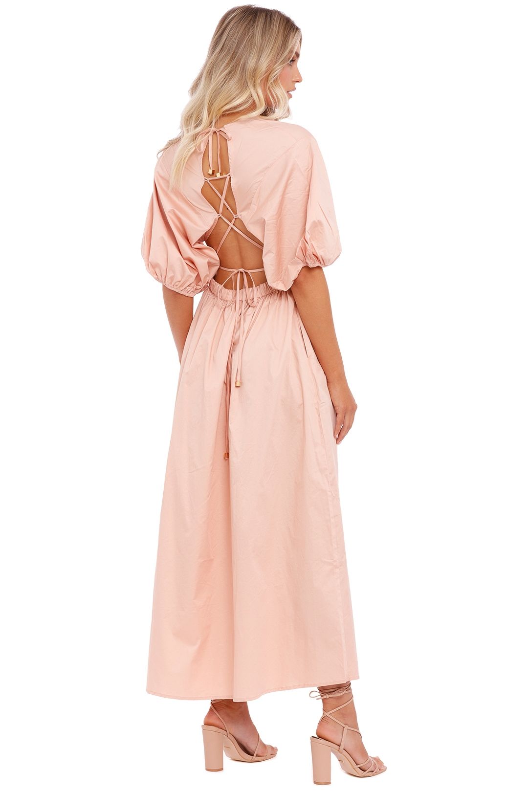 strapless open back dress Madison Floral Dress with Ruffle Bloomer main image 1