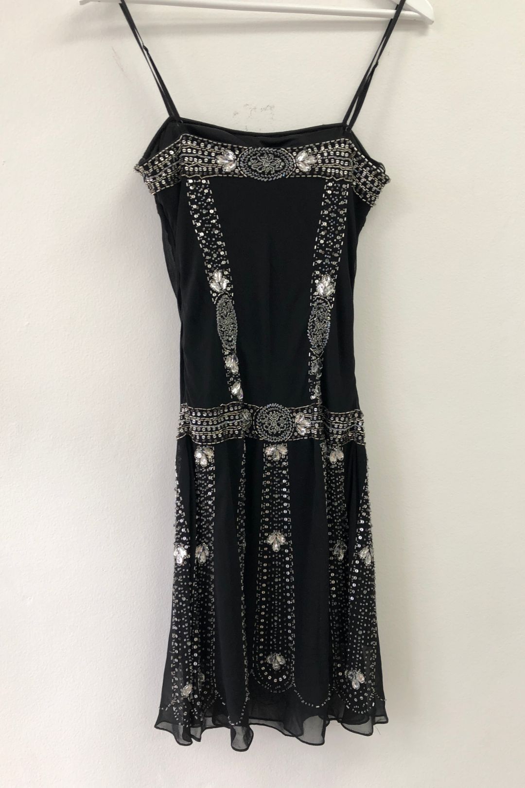 Buy Black Silk Nocturne Mini Dress | Sue Wong | GlamCorner