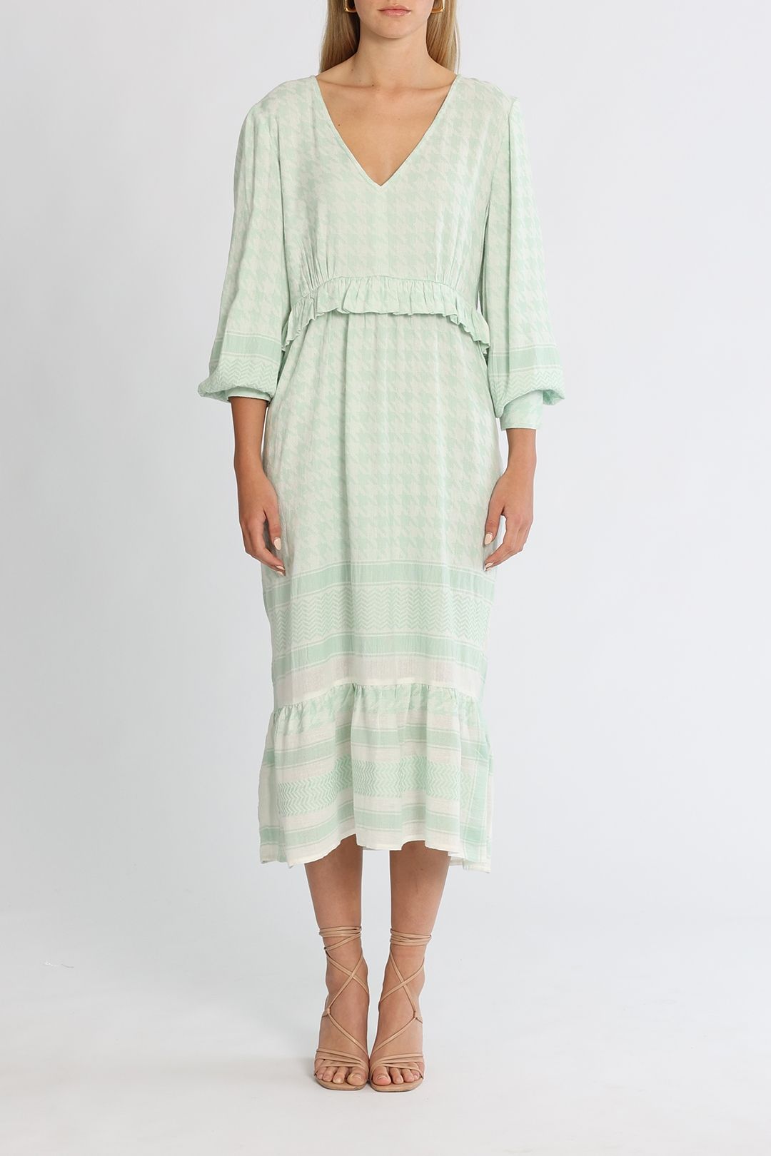 Mint green long sleeve maxi dress hot sale