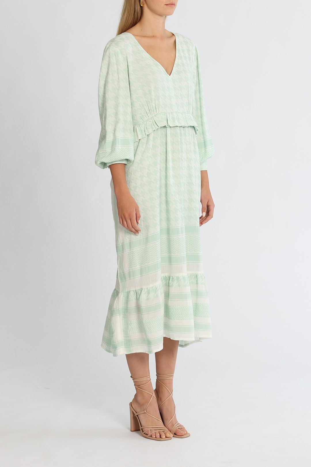 Mint green long sleeve maxi dress sales