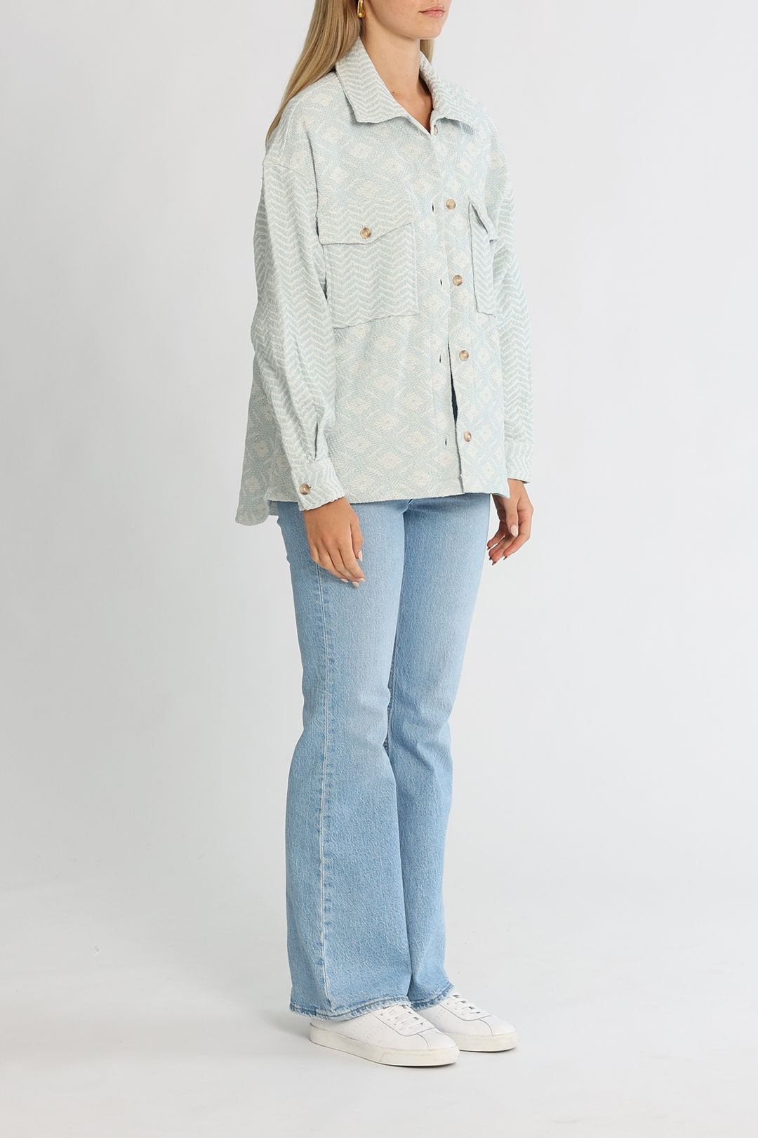 Hire Hannah Long Sleeve Jacket in 423 Skyway | Summery