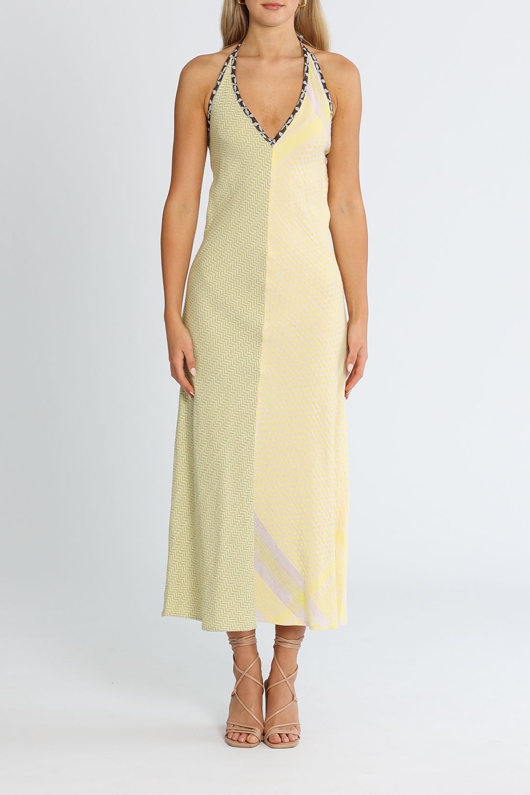 Summery Copenhagen Hanni Sleeveless Halter Neck Dress 421 Lemonade