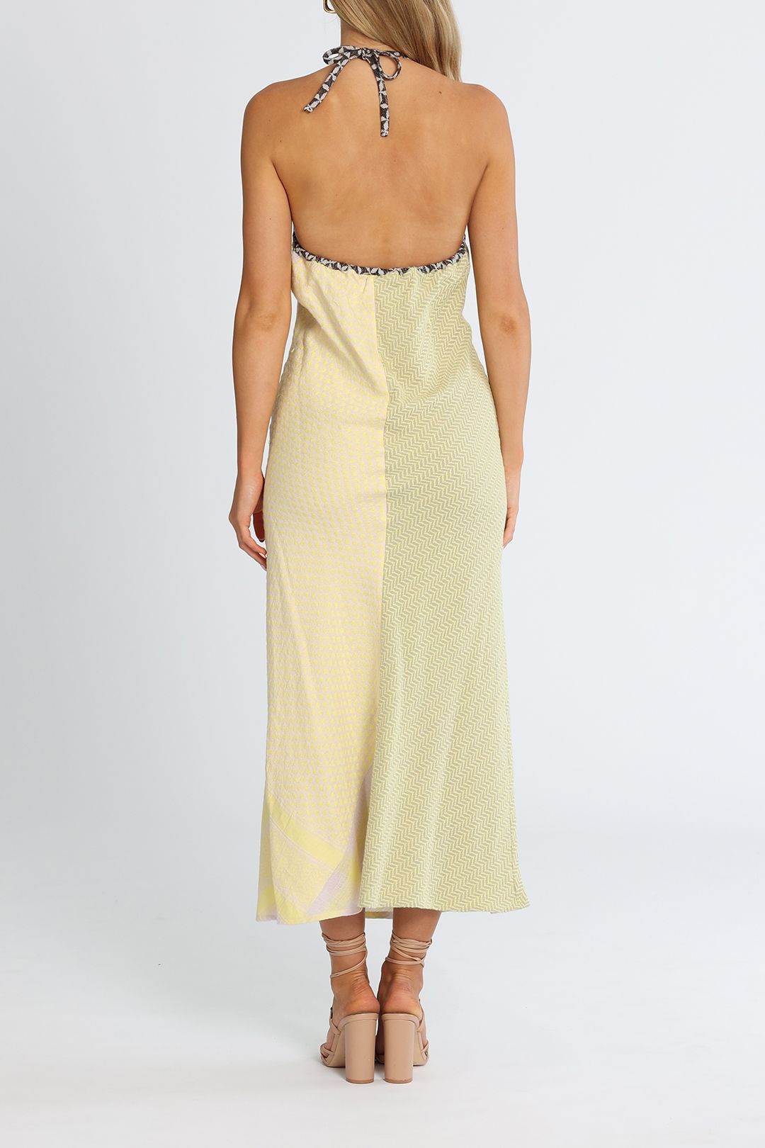 Hire Hanni Sleeveless Halter Neck Dress in 421 Lemonade | Summery Copenhagen | GlamCorner