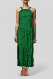 Sussan Green Sleeveless Braided Dress