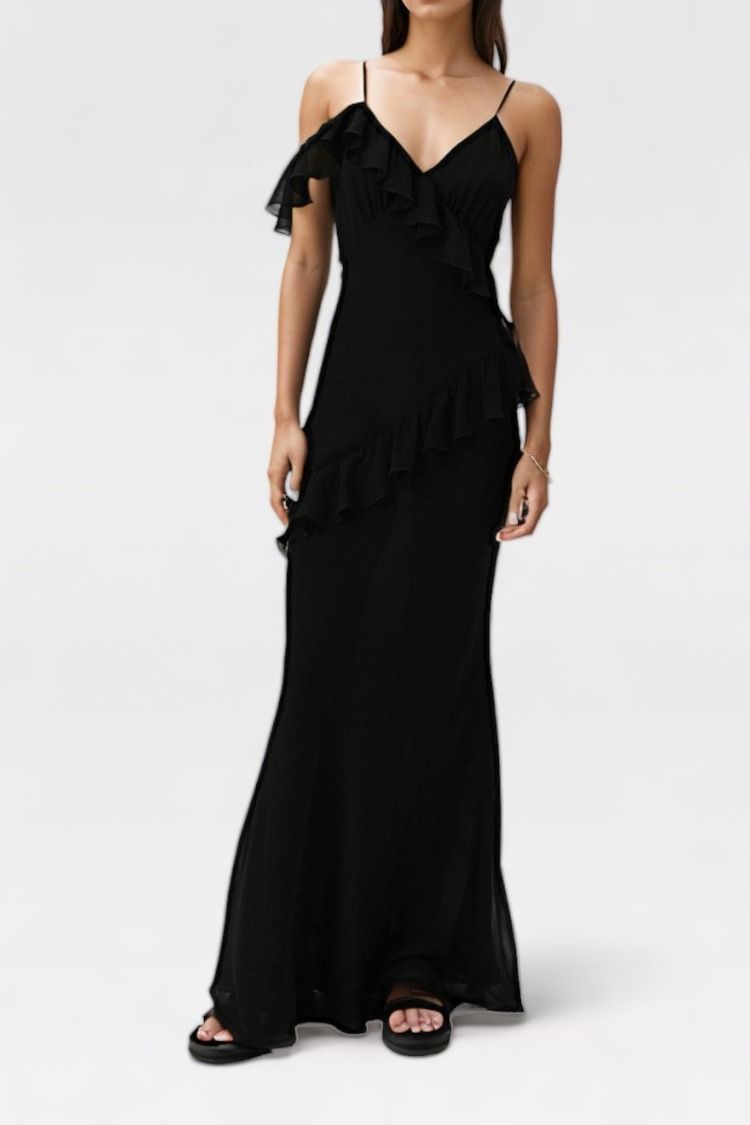 Misha Sutton Asymmetric Maxi Dress