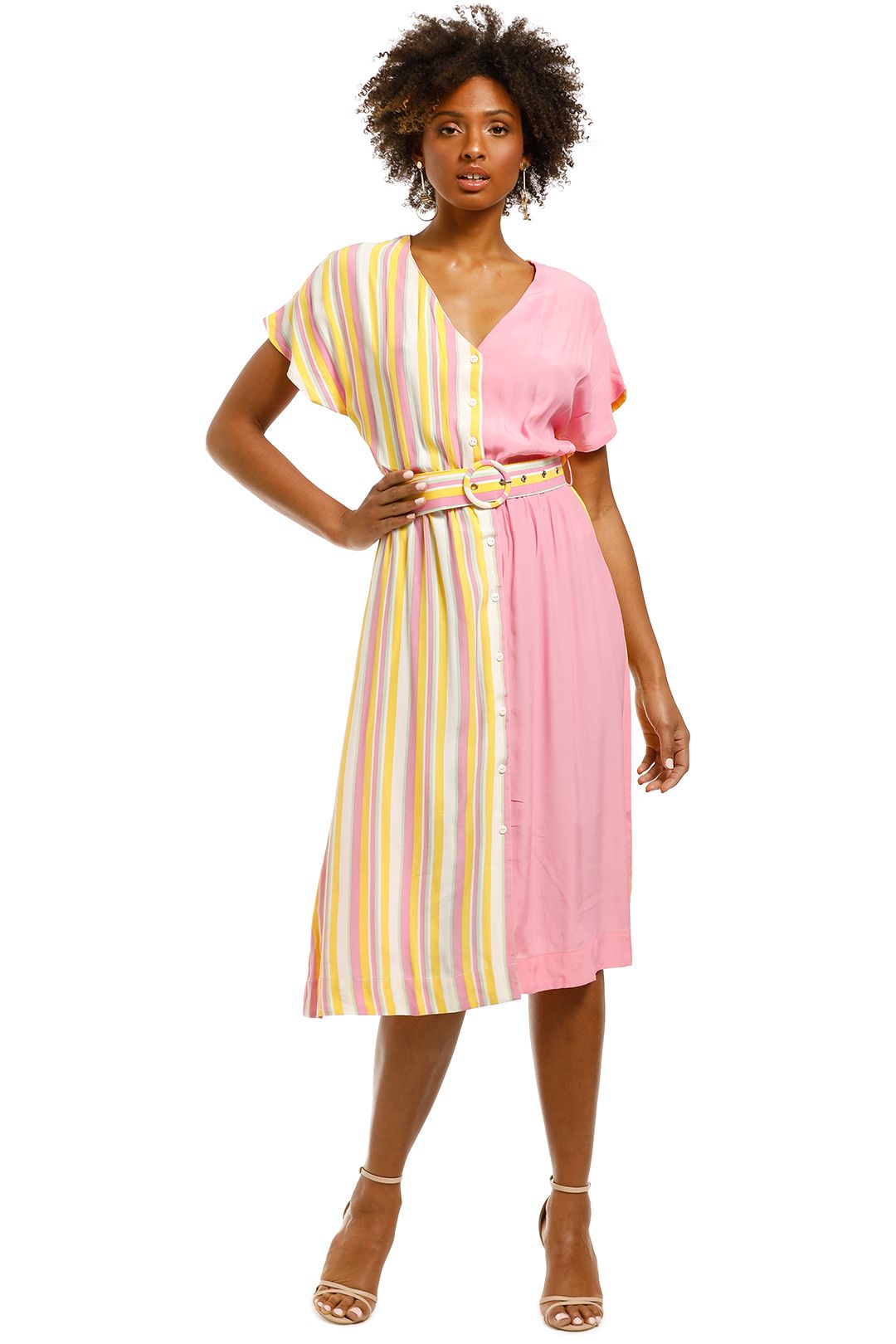 SWF-Contrast-Button-Down-Dress-Kaleidoscope-Front