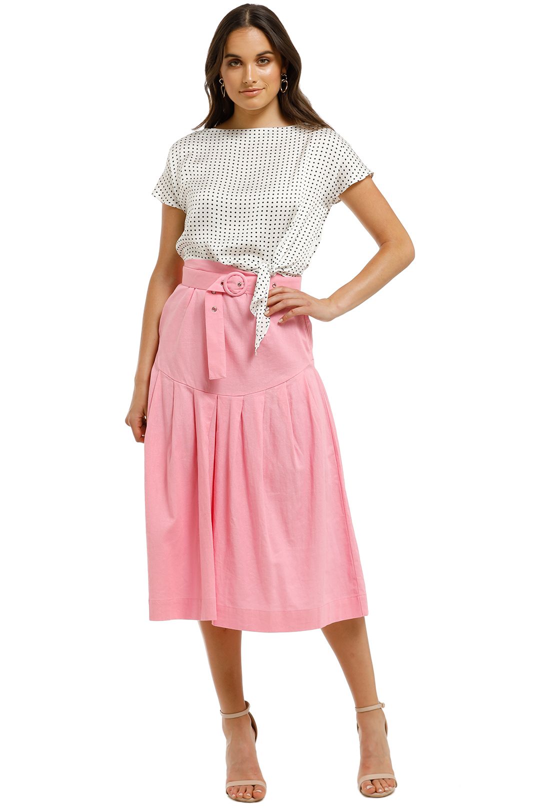 SWF-Floss-Midi-Skirt-Pink-Front