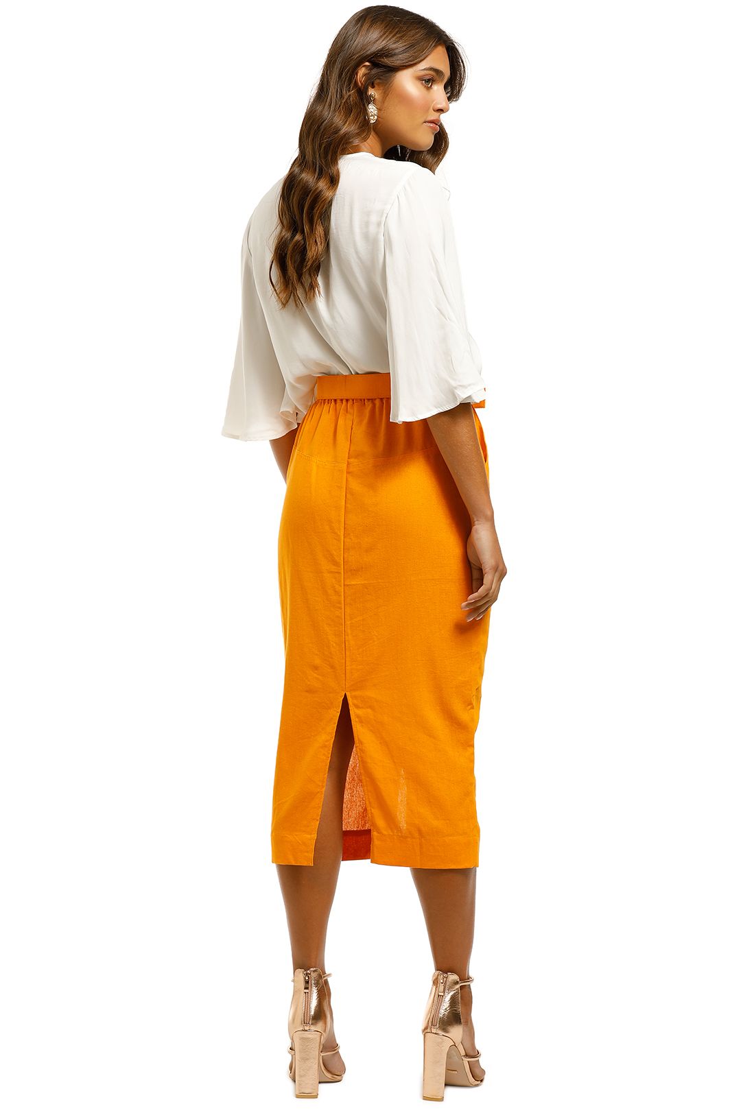 SWF-Orange-Pencil-Skirt-Orange-Back