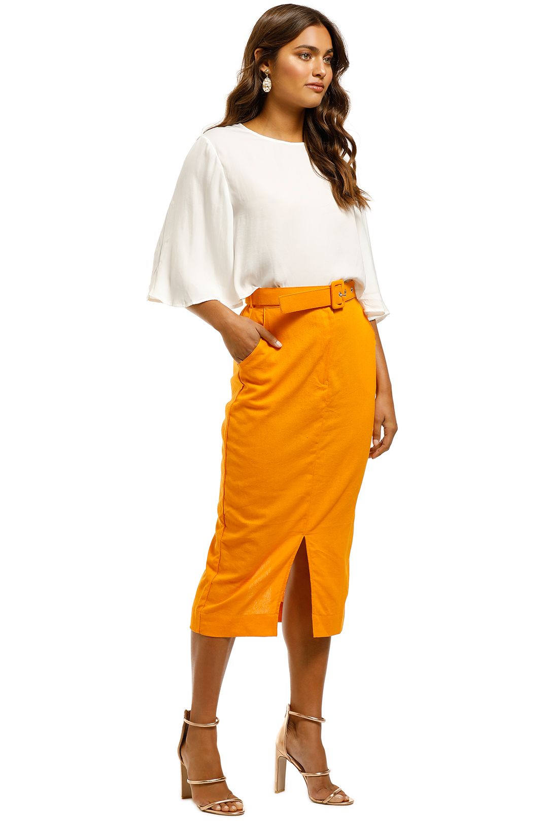 SWF-Orange-Pencil-Skirt-Orange-Side