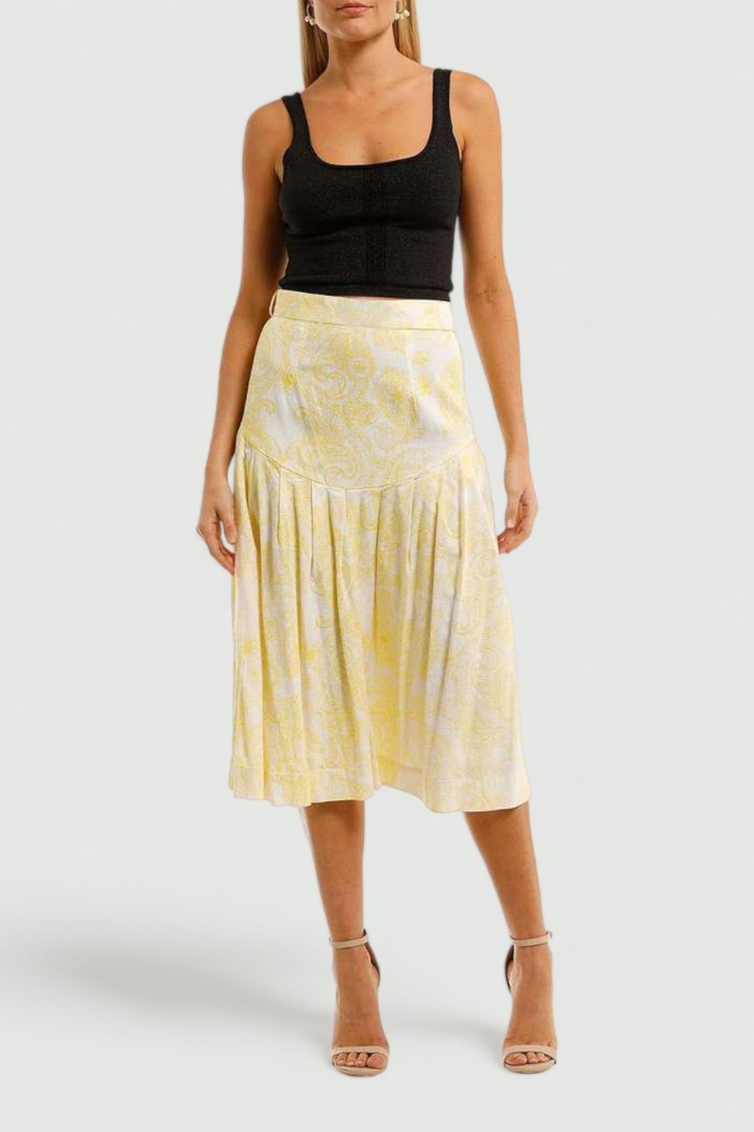 SWF Paisley Lemon Midi Skirt
