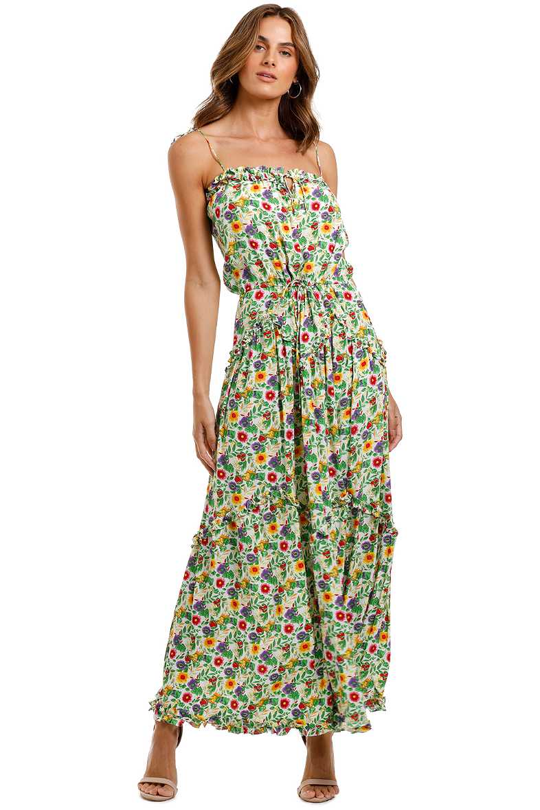 Party Dj Mesh Frill Maxi Dress Mint main image 1