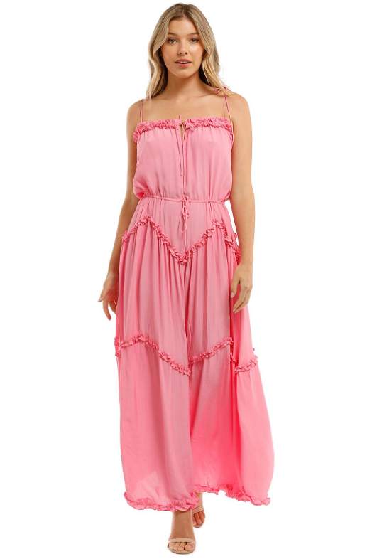 URBAN WHISPER LONG MAXI FRILL DRESS