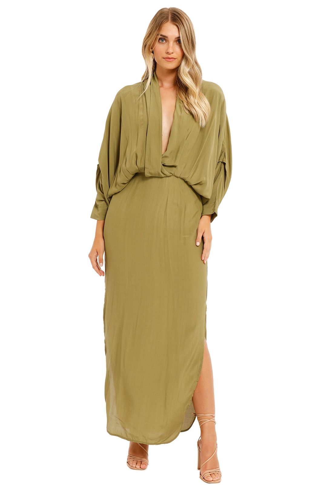SWF Plunge Dress Amazon Green V Neckline