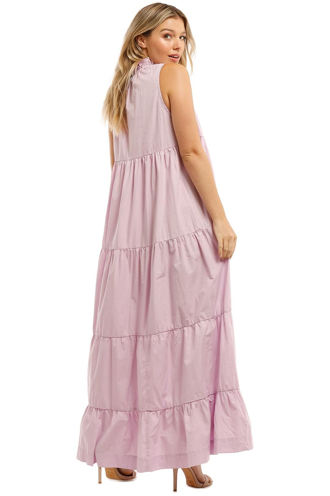 Purple Cotton Tiered Maxi Dress