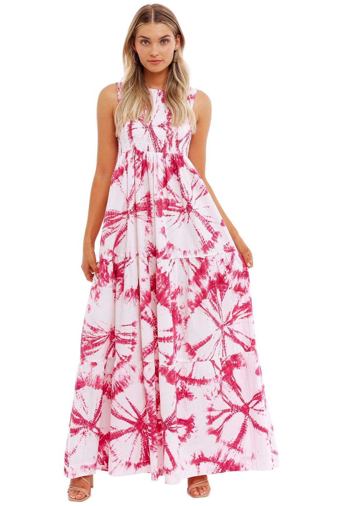 SWF Shirred High Neck Maxi Magenta