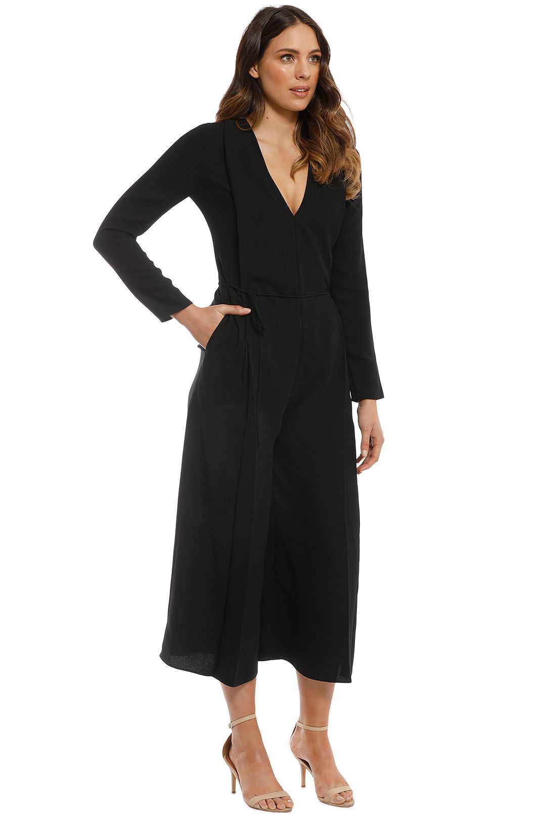T By Alexander Wang - Cropped Jumpsuit - Black - Side