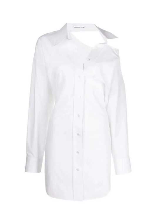 Asymmetrical Collar Shirt Dress white -   Curvy size fashion, Plus size  fashion, Collared shirt dress