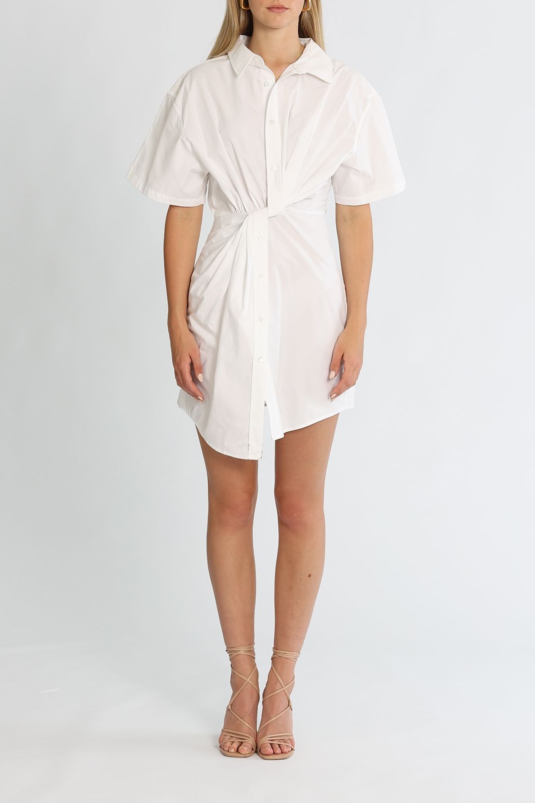 White twist shirt dress on sale