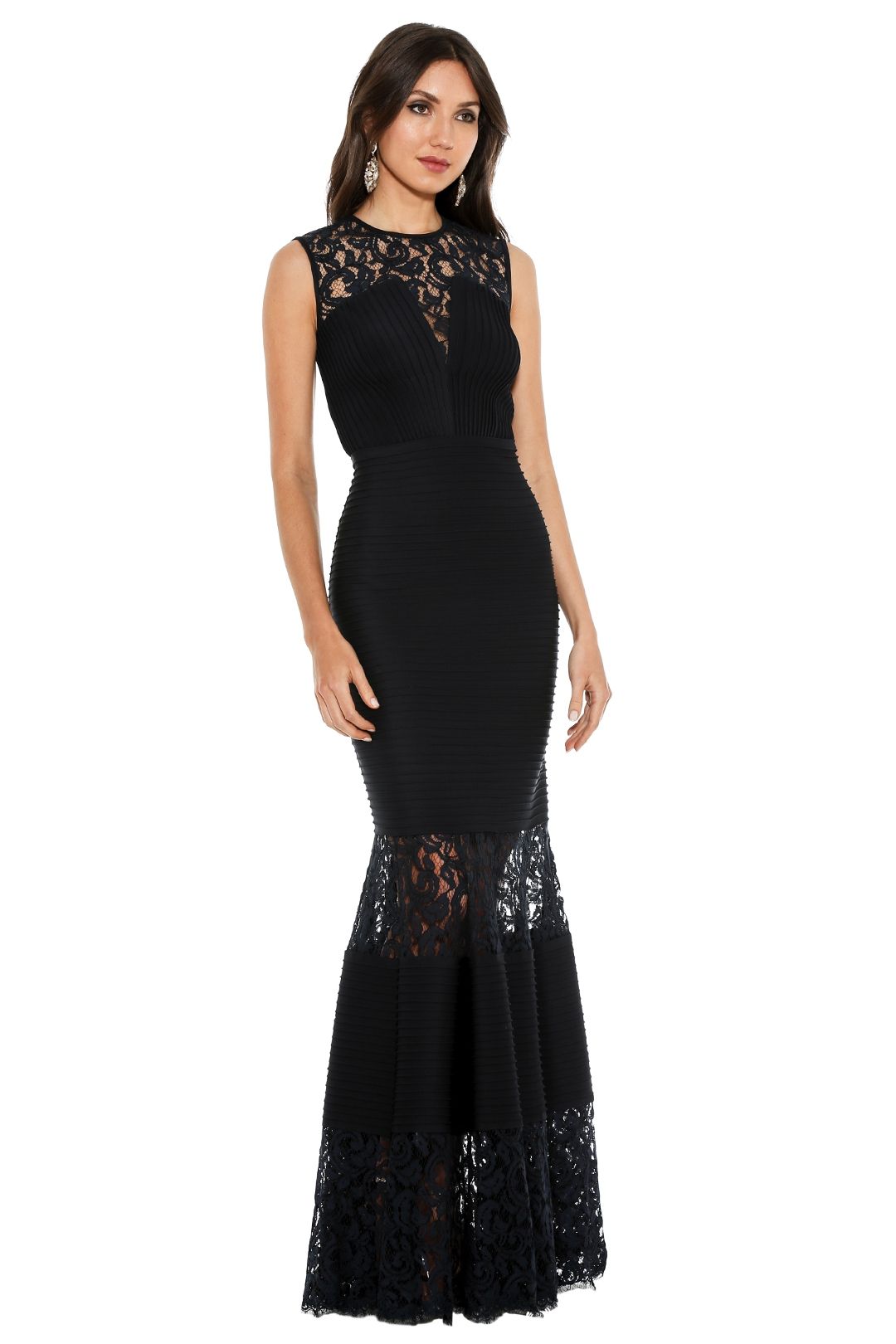 専用Tadashi Shoji Two-Tone Lace Combo Gown Pintuck Neoprene Lace Illusion Gown by Tadashi Shoji for Rent