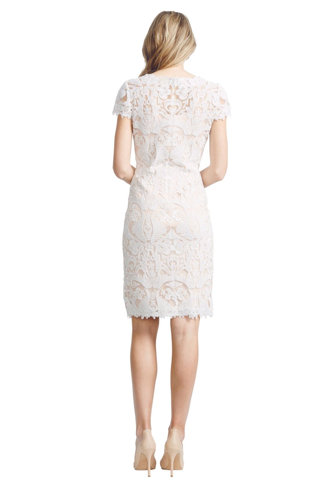 chinese dress ladies Tadashi Shoji Women's Rhinestone Embroidered Long Sleeve Cocktail Dress - Natural