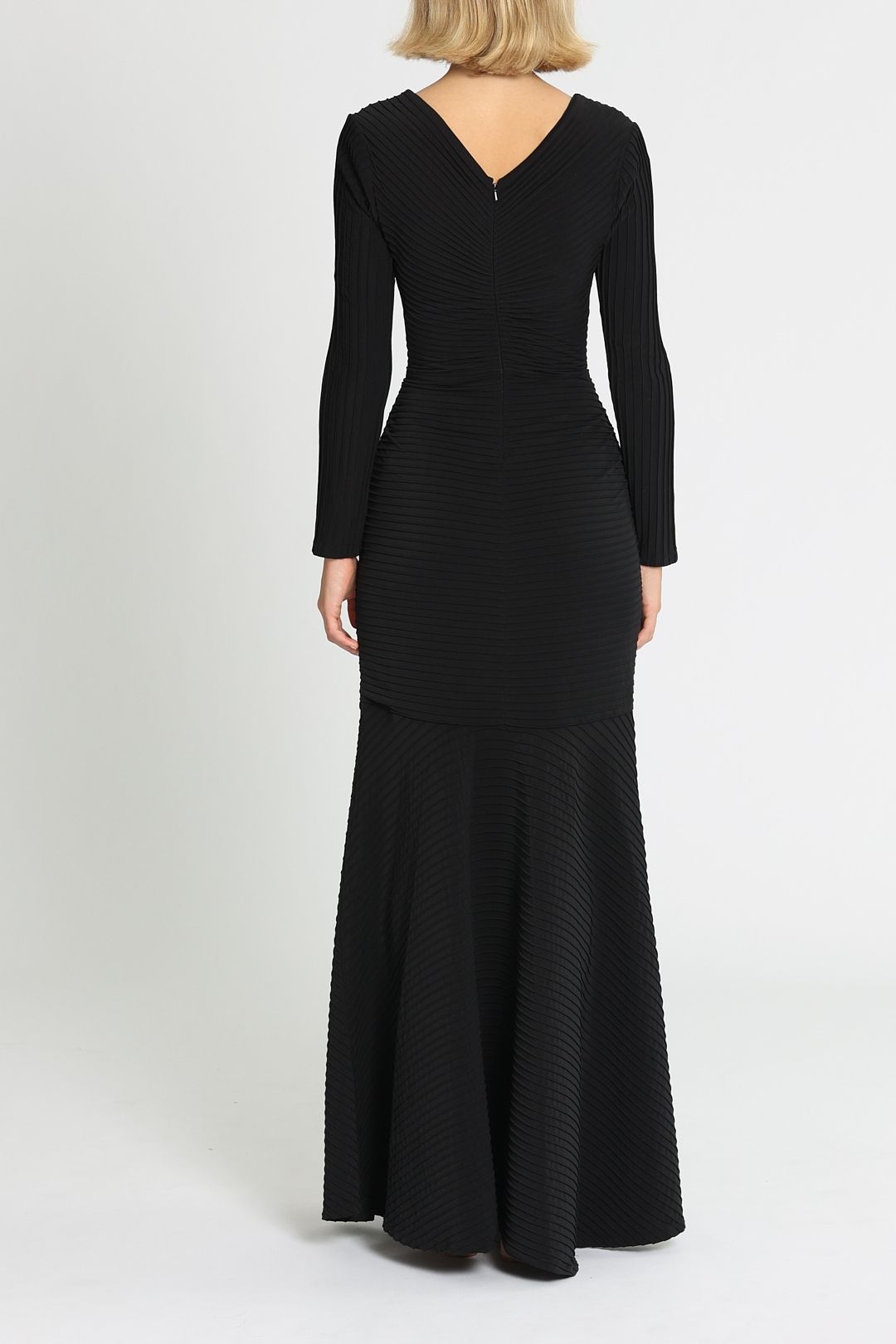 Elias Long Sleeve Pintuck Gown by Tadashi Shoji for Rent