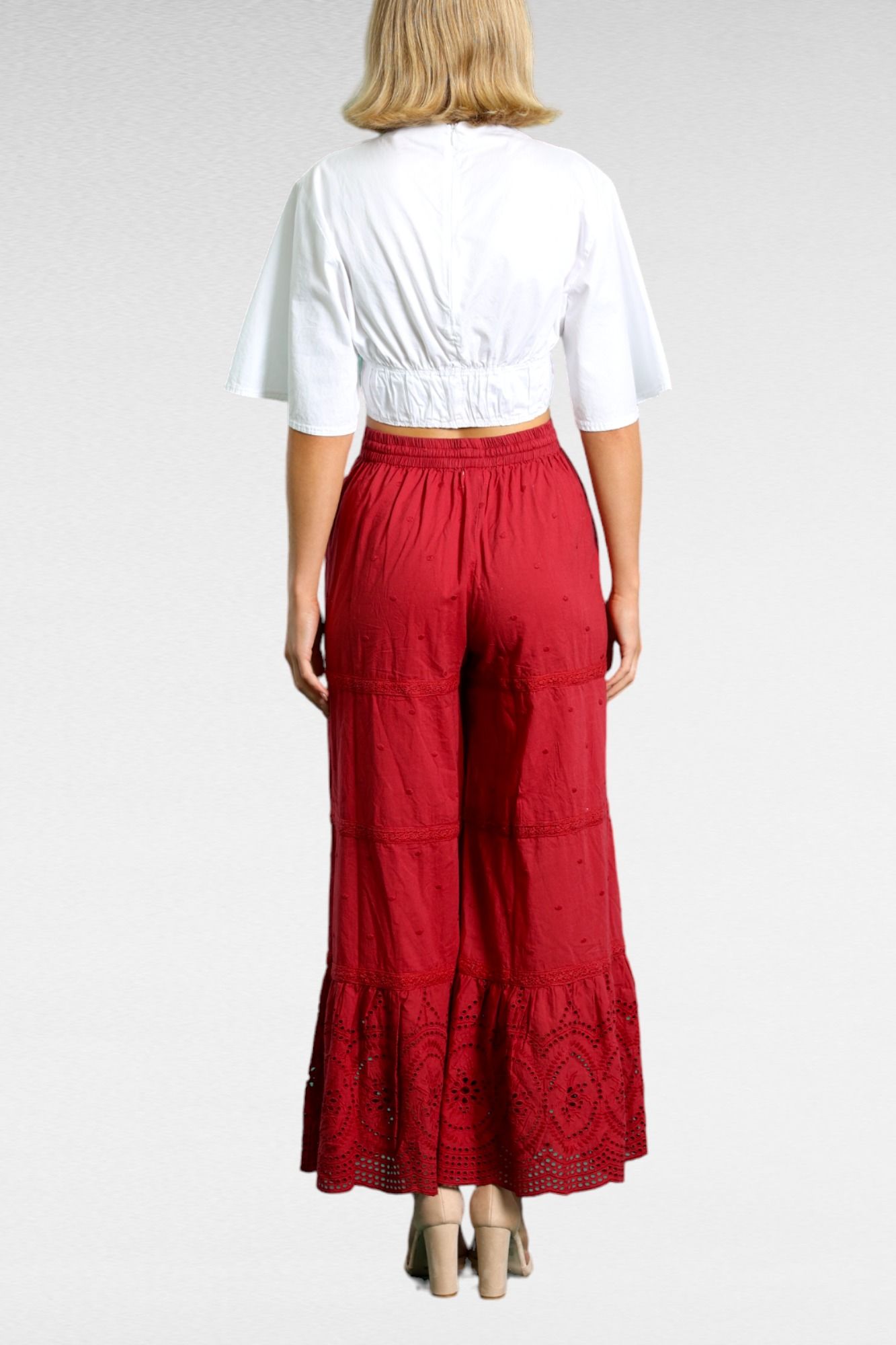 Talisman Magic Carpet Pant Earth Red Lace