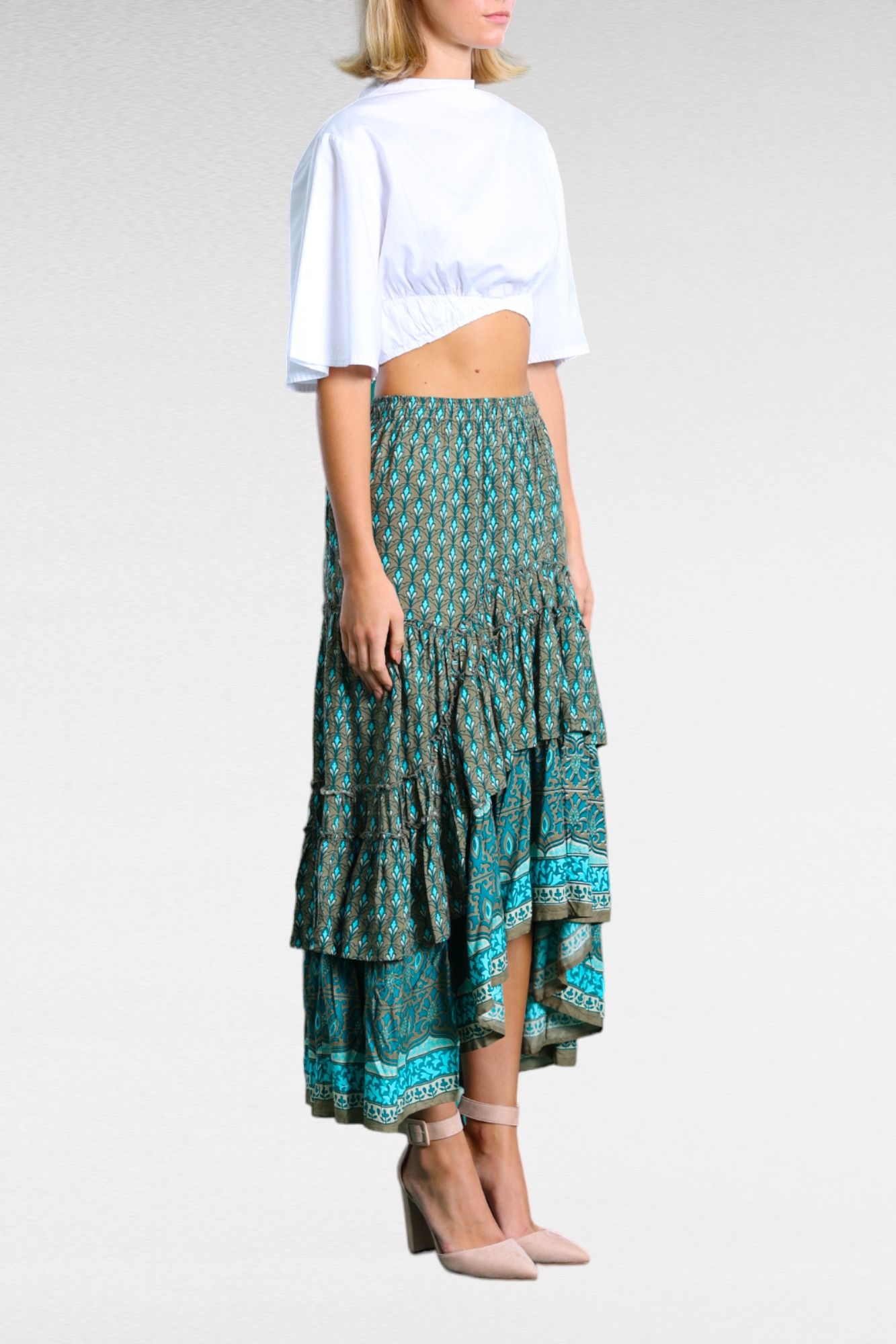 Talisman Sassy Skirt Evita Green High Low