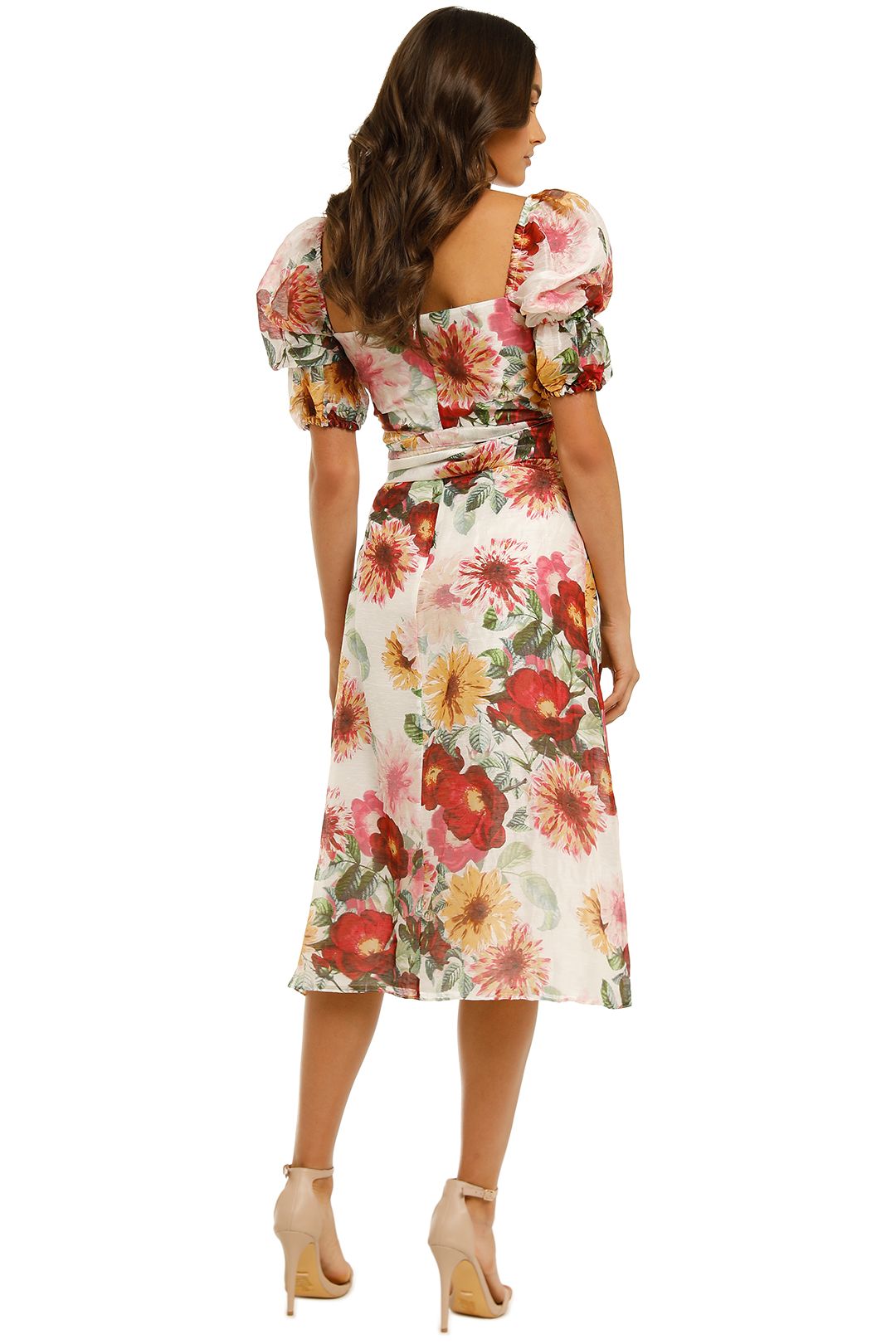 Garland Midi Dress Amelie Floral Print by Talulah for Hire GlamCorner