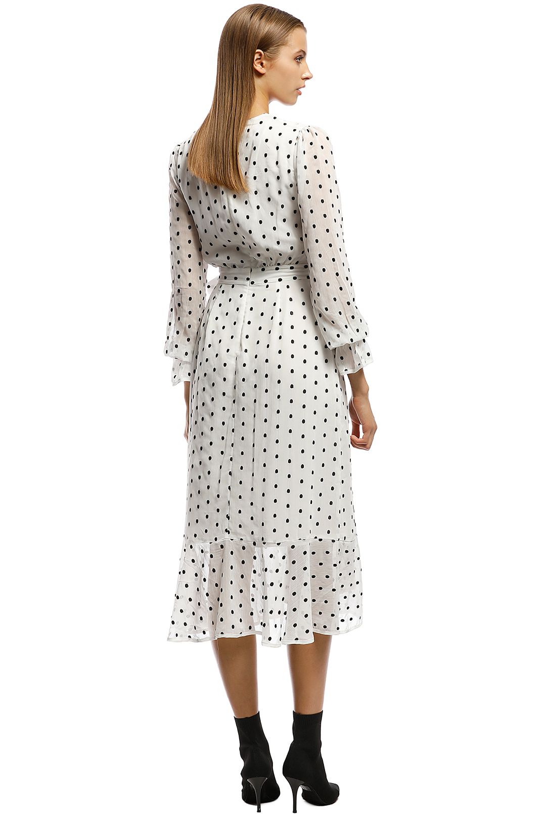 knee length dresses for ladies Green Long Sleeve Draped Tallulah Jersey Midi Dress